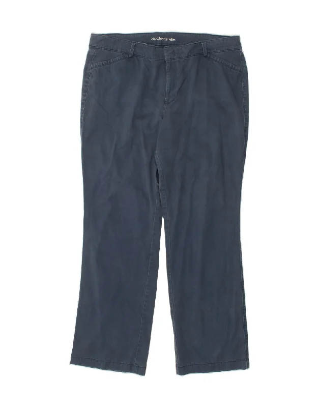 DOCKERS Womens Straight Casual Trousers US 16 2XL W36 L30  Navy Blue Trousers Essential Wardrobe