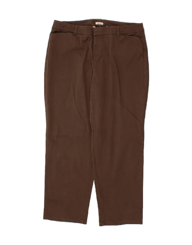 DOCKERS Womens Straight Casual Trousers US 20 3XL W40 L30 Brown Cotton Trousers cozy comfortable