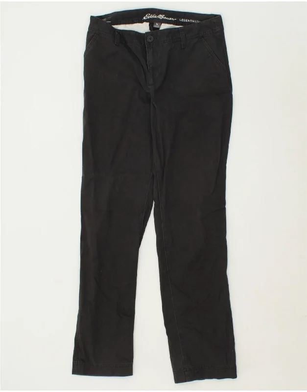 EDDIE BAUER Womens Curvy Slim Chino Trousers US 10 Large W32 L33 Grey Trousers Custom Made