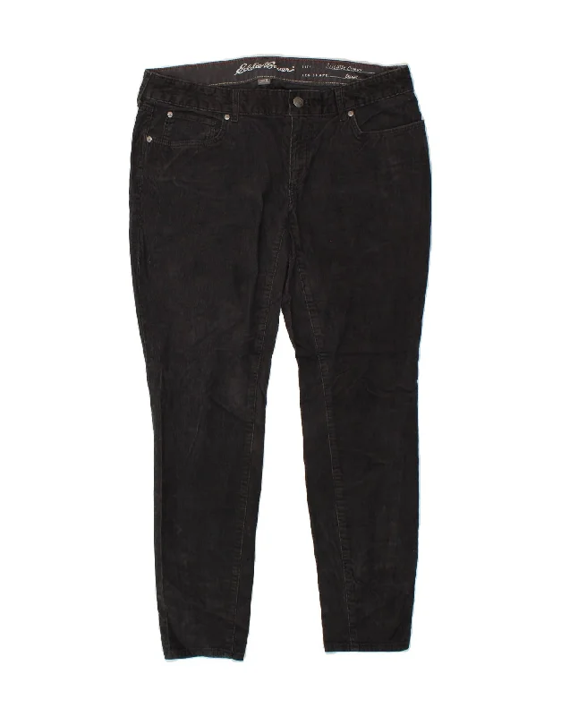 EDDIE BAUER Womens Skinny Corduroy Trousers US 12 Large W34 L29 Black Trousers Review Highly