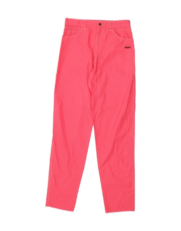 FERRE Womens Slim Casual Trousers EU 38 Medium W28 L31 Pink Cotton Trousers practical easy-care