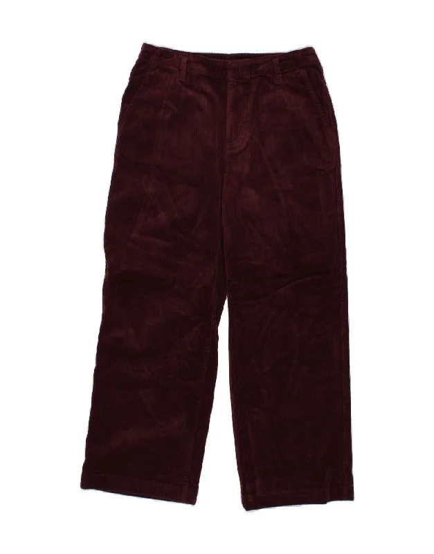 GAP Womens Straight Corduroy Trousers US 4 Small W30 L26 Burgundy Cotton Trousers Trousers Formal