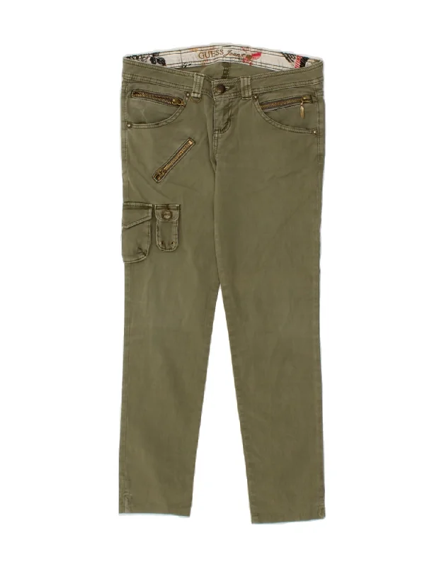 GUESS Womens Slim Cargo Trousers W30 L27  Khaki Trousers cozy comfortable