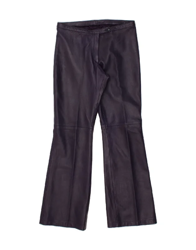 H&M Womens Bootcut Leather Casual Trousers W32 L32 Purple Leather Trousers Top Rated