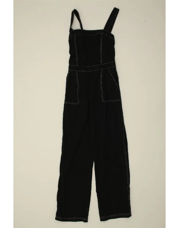 HOLLISTER Womens Dungarees Trousers Small W30 L30 Black Cotton Trousers New Arrival