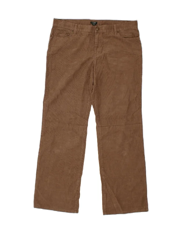 J. CREW Womens City Fit Straight Corduroy Trousers US 14 XL W34 L31 Brown Trousers Running Lightweight