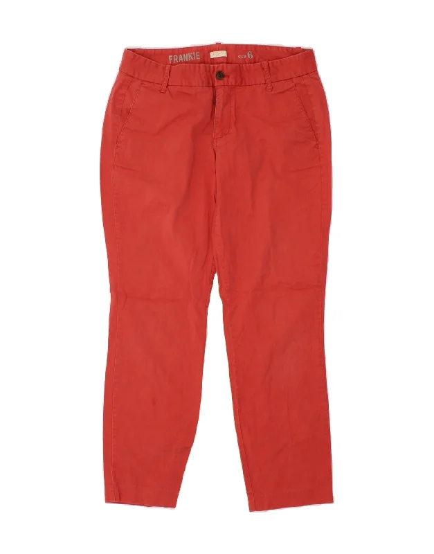 J. CREW Womens Frankie Skinny Chino Trousers US 6 Medium W30 L27 Red Trousers Gym Athletic