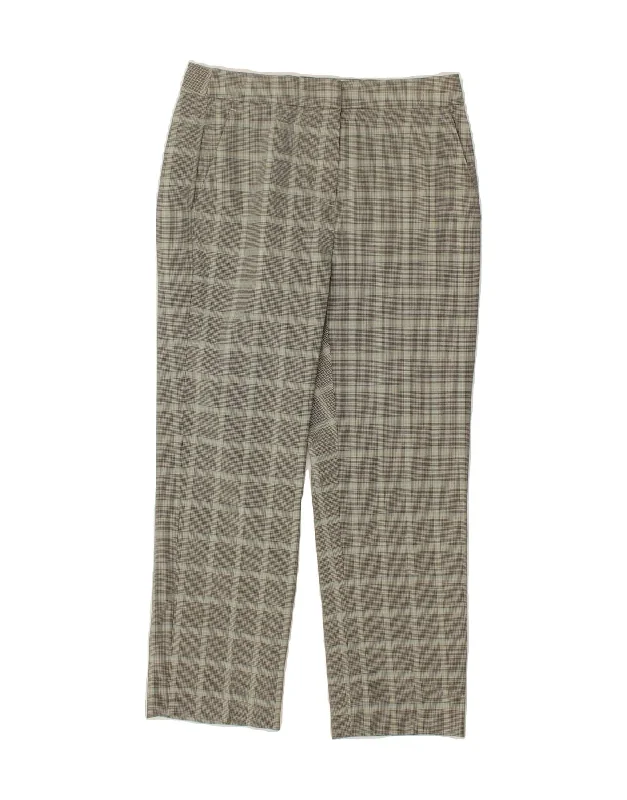 J. CREW Womens Kate Straight Chino Trousers US 6 Medium W30 L26 Grey Check Trousers Striped Patterned