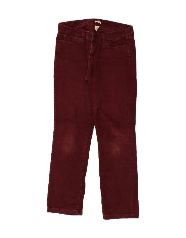 J. CREW Womens Matchsticks Straight Corduroy Trousers W28 L29 Burgundy Trousers Mesh Breathable