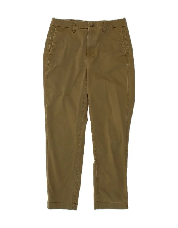 J. CREW Womens Slim Chino Trousers US 2 XS W28 L26 Khaki Cotton High Waist Slim Fit Ankle Length