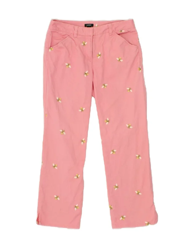 J. CREW Womens Straight Casual Trousers US 2 XS W28 L26  Pink Spotted Trousers trendy modern