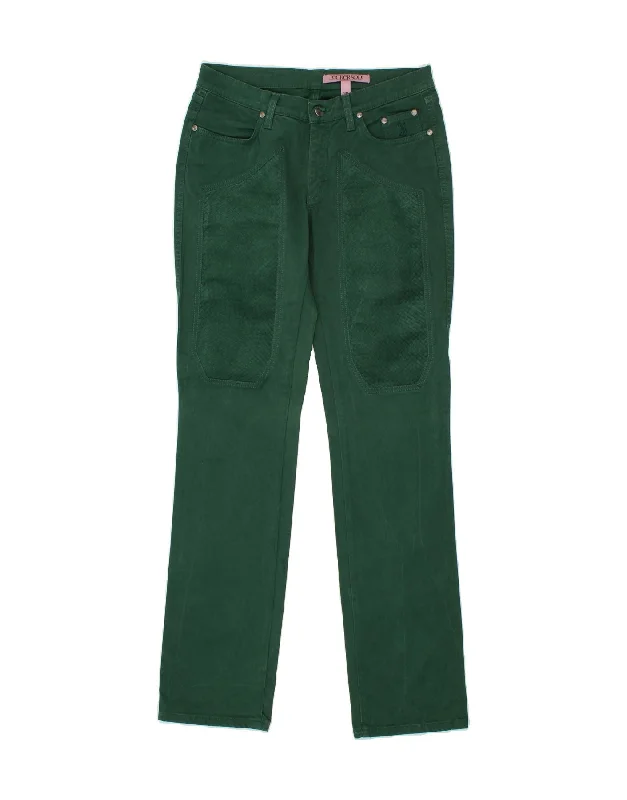 JECKERSON Womens Straight Casual Trousers  W30 L34 Green Cotton Trousers New Arrival