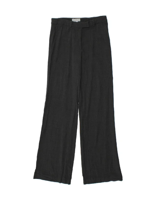 JIGSAW Womens Straight Suit Trousers UK 10 Small W27 L30 Grey Wool Trousers Palazzo Wide Leg