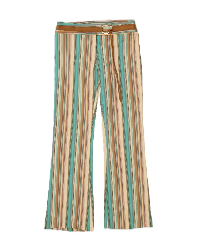 KAREN MILLEN Womens Bootcut Casual Trousers UK 10 Small W27 L31 Green Trousers Palazzo Wide Leg