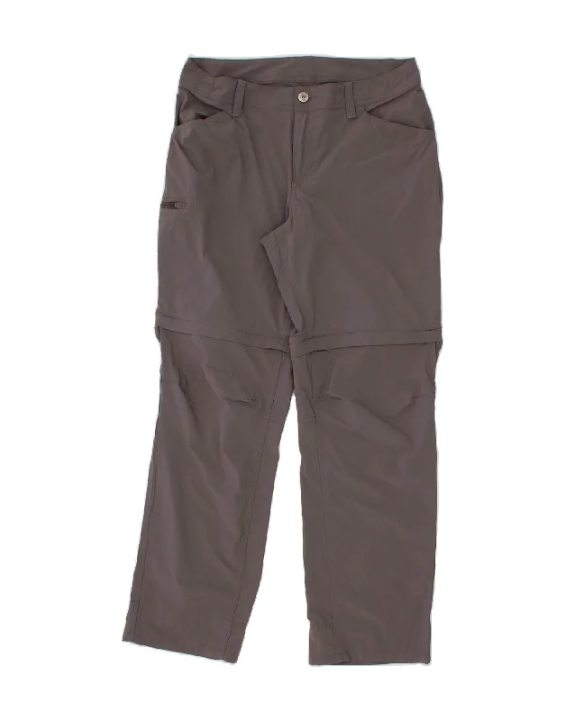 L.L.BEAN Womens Hiking Cargo Trousers US 8 Small W30 L28 Grey Nylon Trousers practical easy-care