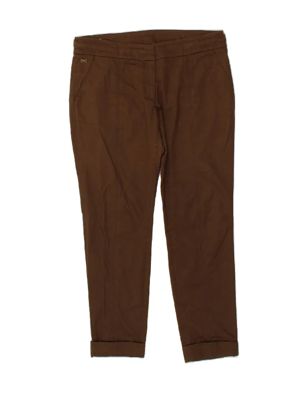 MARLBORO CLASSICS Womens Slim Chino Trousers W36 L31 Brown Cotton Trousers fashionable trendy