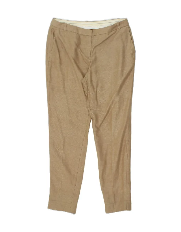 MASSIMO DUTTI Womens Slim Chino Trousers EU 42 Large W32 L30 Beige Trousers stylish elegant