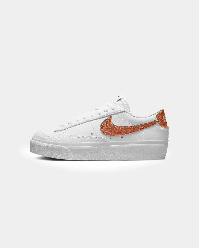 Nike Women's Blazer Low Platform White/Metallic Milan Custom Blazer