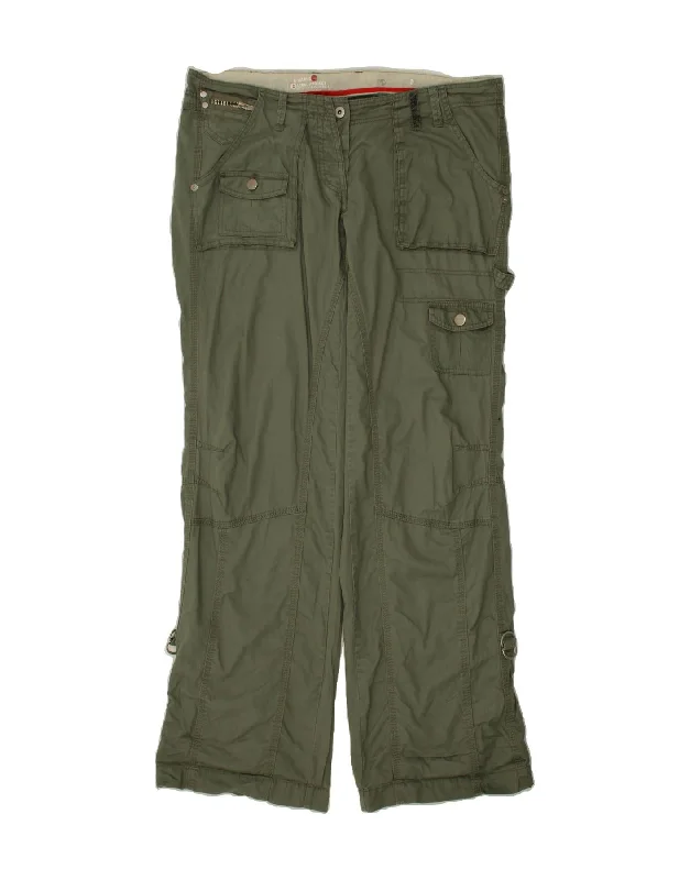 RIVER ISLAND Womens Straight Cargo Trousers UK 14 Medium W30 L35  Khaki Trousers Sale Discount