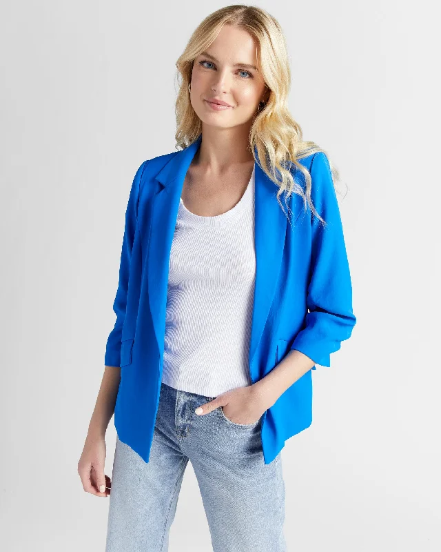 Ruched 3/4 Sleeve Blazer Women's Boutique Suit