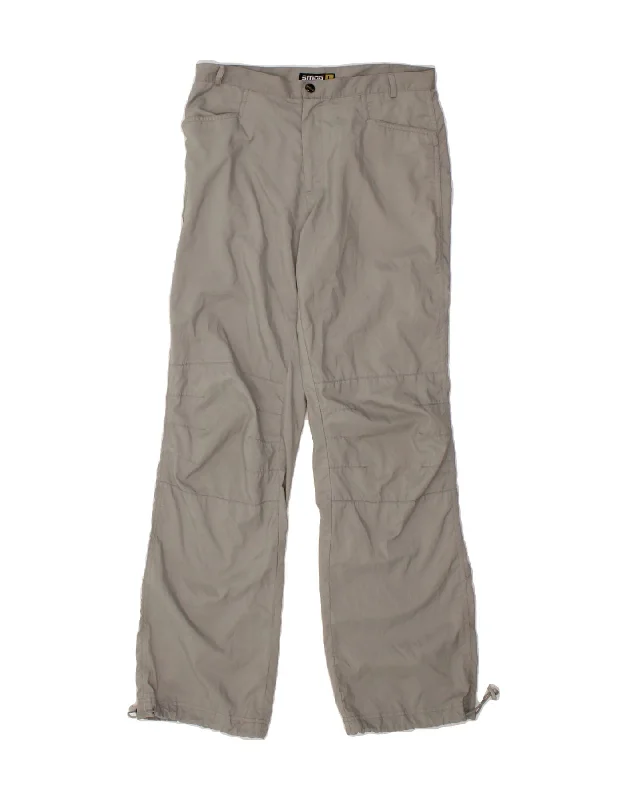 SMOG Womens Straight Hiking Trousers Large W32 L33  Grey Trousers Versatile Stylish