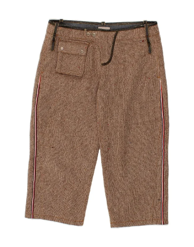 TOMMY HILFIGER Womens Capri Casual Trousers W30 L23 Brown Wool Trousers practical durable