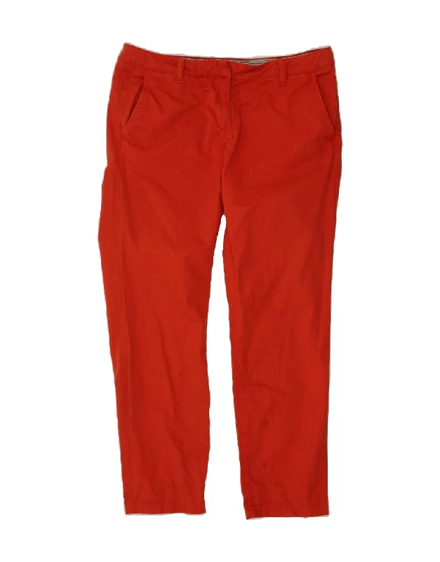 TOMMY HILFIGER Womens Straight Chino Trousers US 10 Large W34 L28 Red Trousers Low Rise Relaxed