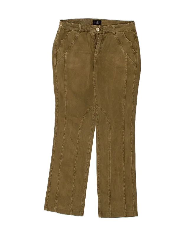 TRUSSARDI Womens Straight Casual Trousers W30 L30 Khaki Trousers Occasion Special