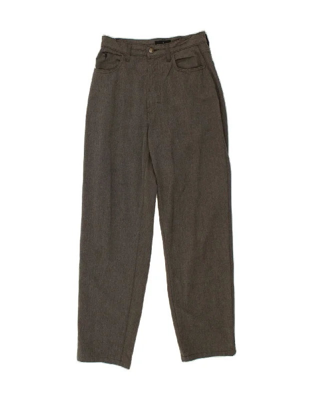 TRUSSARDI Womens Tapered Casual Trousers W29 L29 Grey Viscose Trousers stylish modern