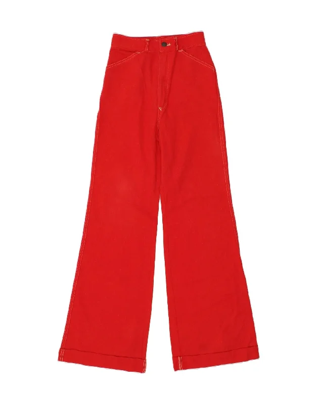 VINTAGE Womens Flare Casual Trousers W34 L32 Red Trousers cozy comfortable