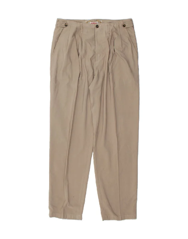 VINTAGE Womens Pegged Chino Trousers IT 44 Medium W30 L30 Beige Cotton Trousers fashionable chic