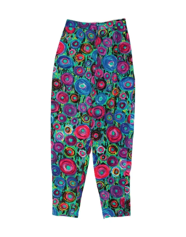 VINTAGE Womens Tapered Casual Trousers IT 46 Large W28 L26  Multicoloured Trousers chic elegant