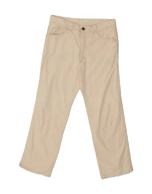 WAMPUM Womens Straight Casual Trousers W32 L26 Beige Trousers Favorite Customer