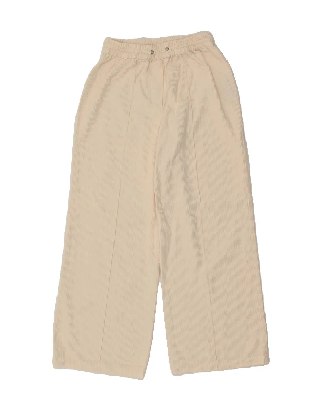 WHISTLES Womens Casual Trousers UK 8 Small Beige Cotton Trousers Seasonal Trendy