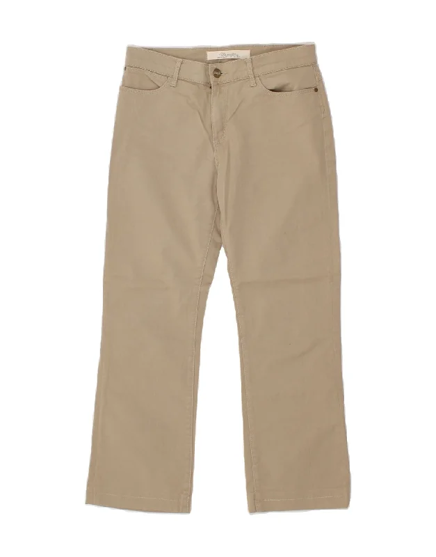 WRANGLER Womens Straight Casual Trousers W29 L26 Beige Cotton Trousers Essential Wardrobe